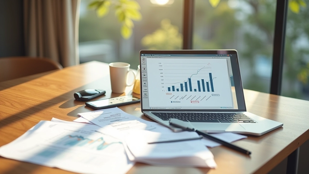 Close-up view of a laptop screen showing a comparison table of different savings accounts with interest rates, features, and fees side by side