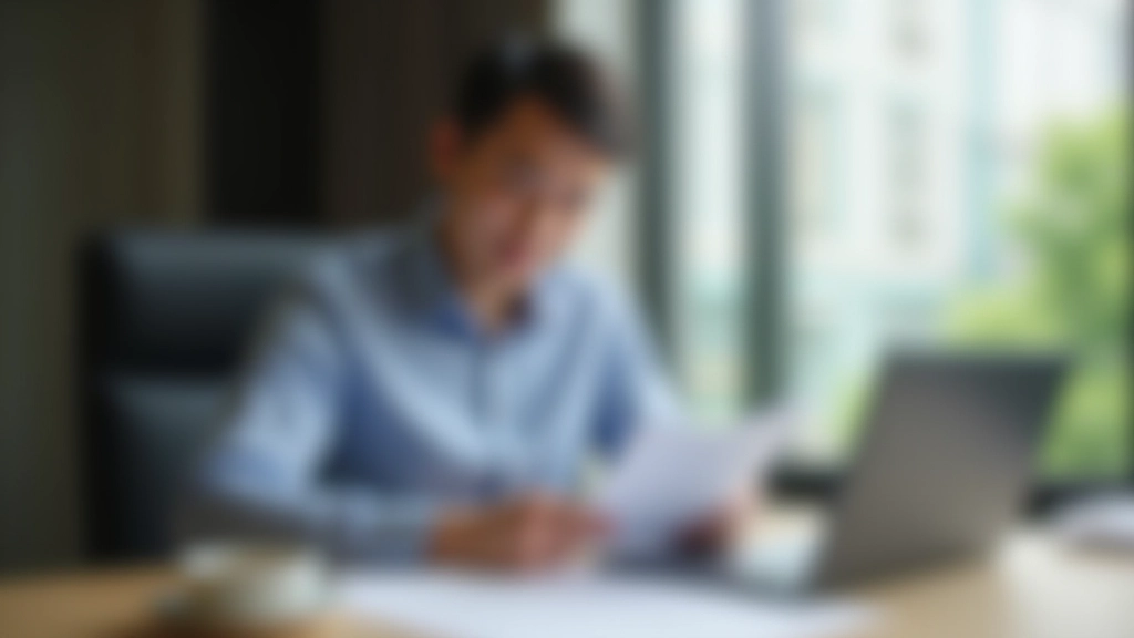 Person at laptop reviewing financial statements and savings account information with coffee cup on desk